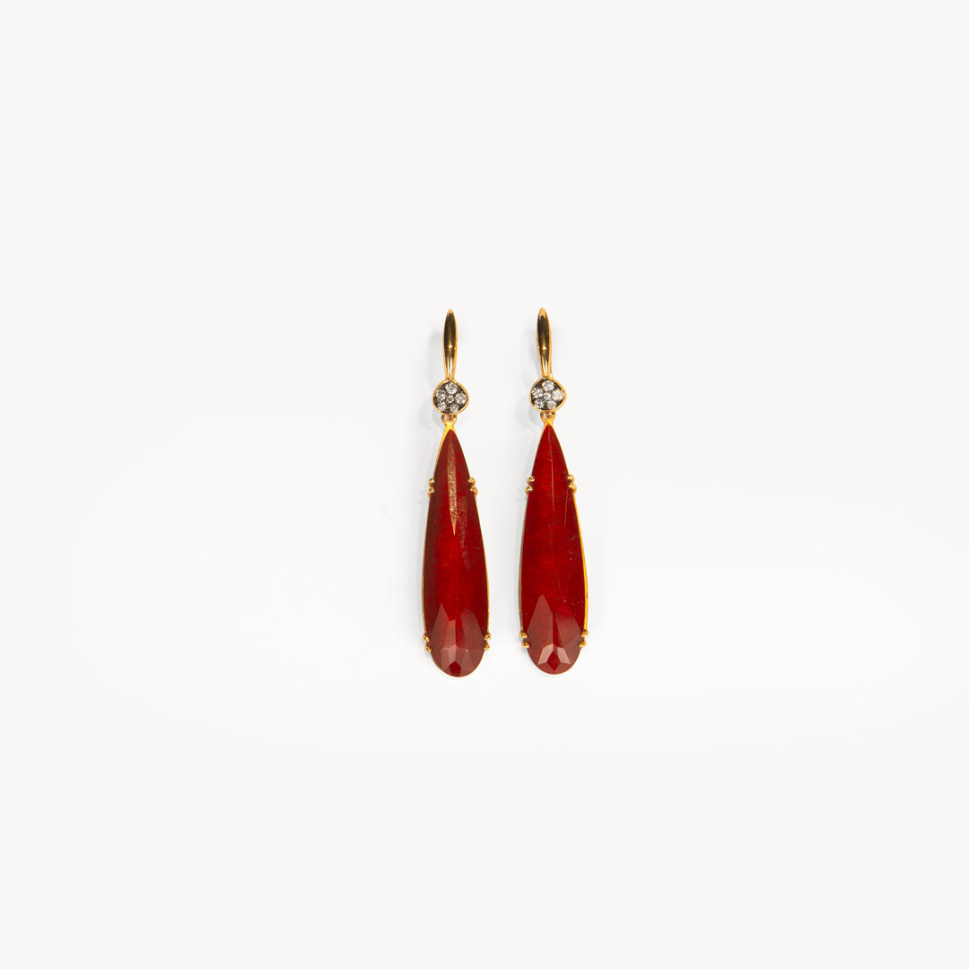 Pendientes Brusi con rubí y brillantes brown_OO1353RT