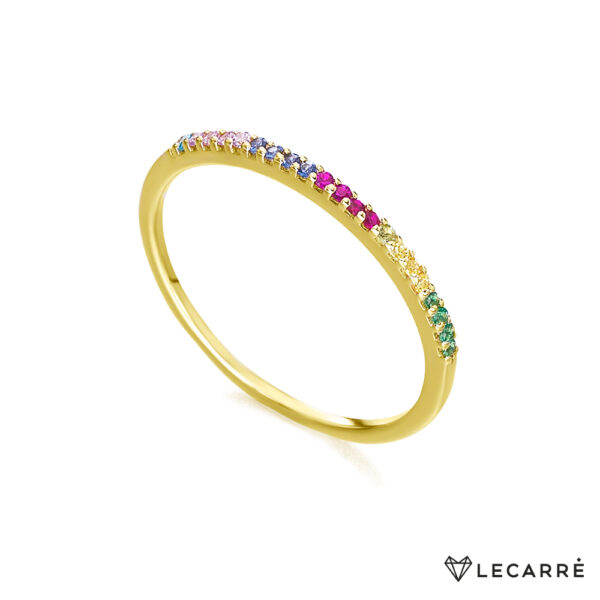 Anillo topacios multicolor