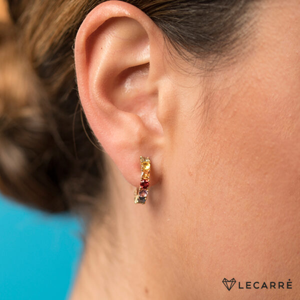 Pendientes de aro multizafiros - Imagen 2