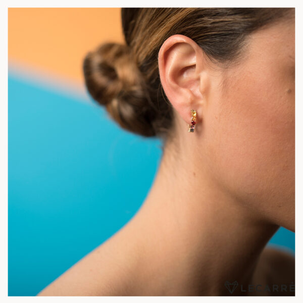 Pendientes de aro multizafiros - Imagen 3