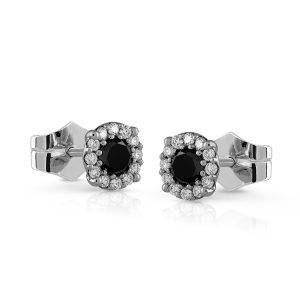 Pendientes en oro blanco con brillantes y brillantes black