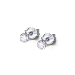 Pendientes de Lecarré de oro blanco con chatón de brillante