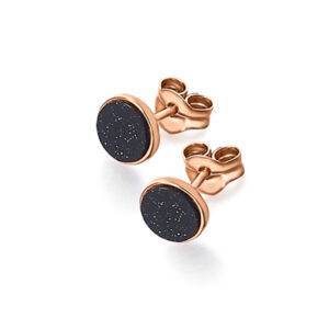 Pendientes de Lecarre en oro rosa con Blue Sandstone