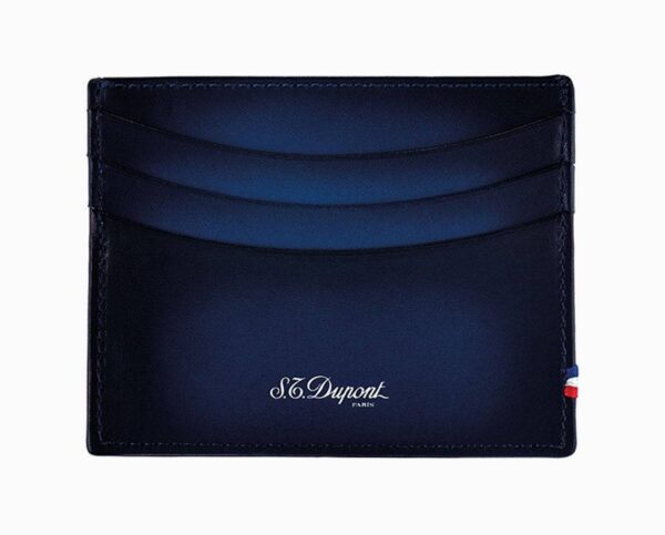Tarjetero de caballero de St Dupont en piel azul