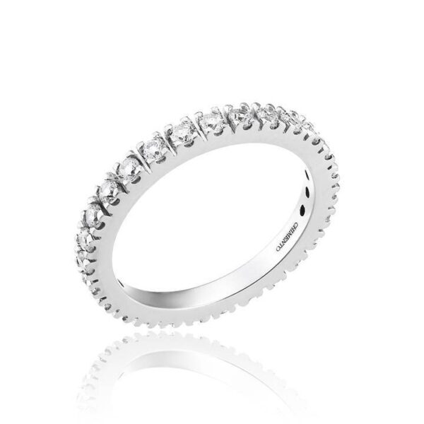 Anillo Trilogy Eternity de Chimento en oro blanco y brillantes