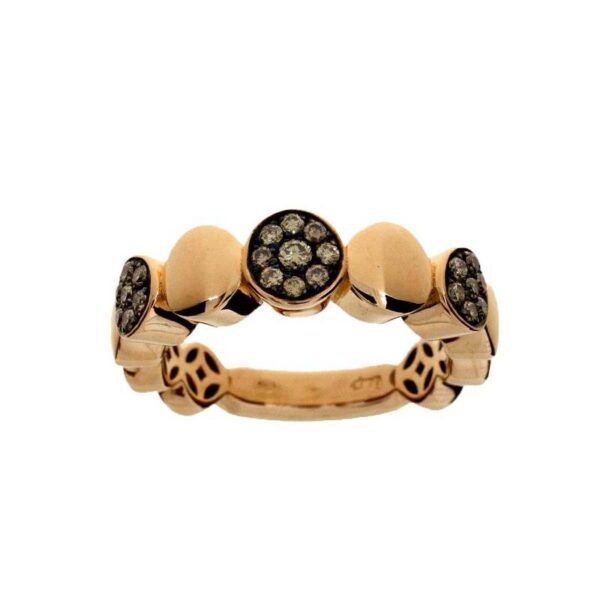 Sortija de oro rosa y brillantes brown