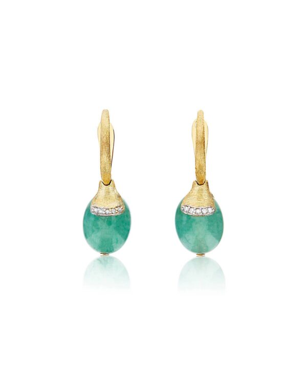 Pendientes de Nanis con aventurina y brillantes OS10-603