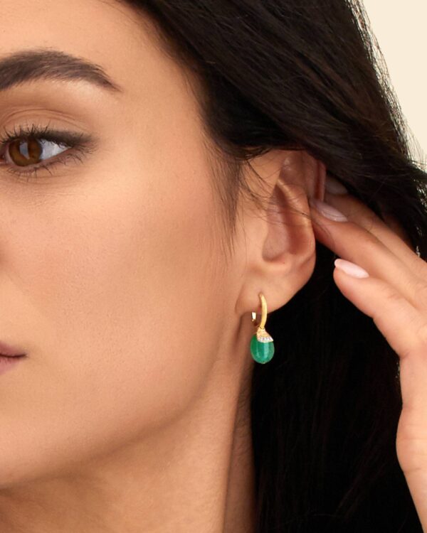 Pendientes de Nanis con aventurina y brillantes OS10-603