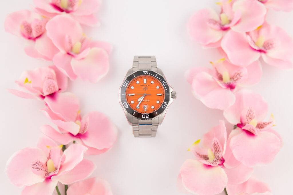 Reloj Aquaracer Tag Heuer con esfera naranja en Joyería Suiza