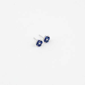 Pendientes de oro blanco con zafiros y brillantes