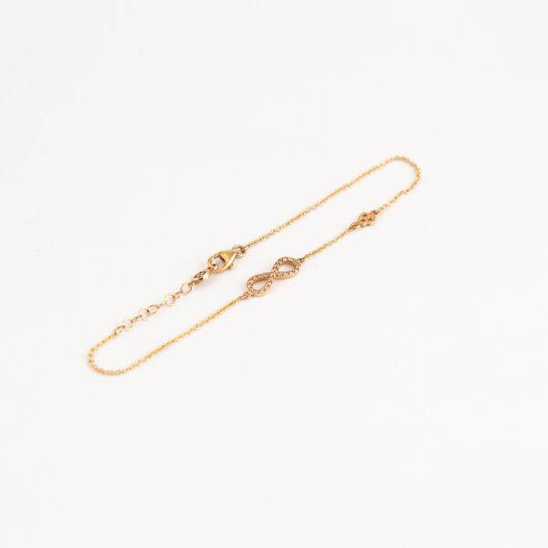 Pulsera en oro rosa con infinito de brillantes