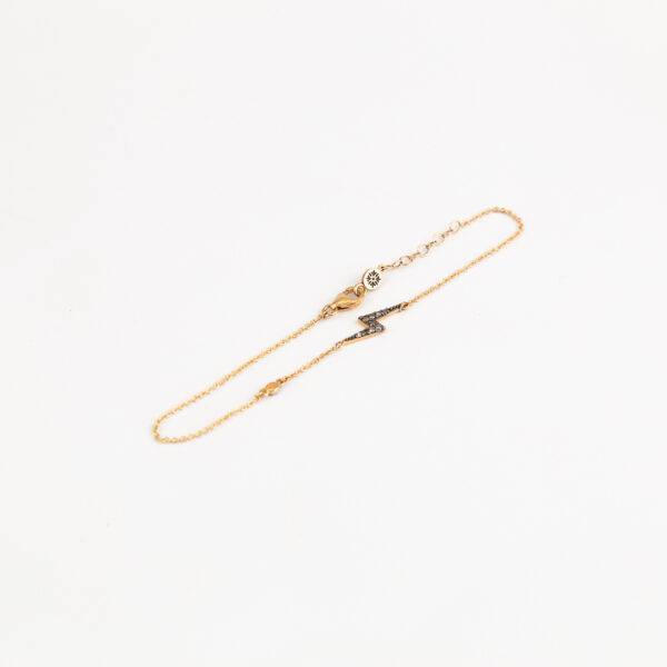 Pulsera en oro rosa con rayo de brillantes brown