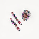 Conjunto de sortija y pendientes de Mangiarotti con turmalina y zafiro rosa_Joyeria Suiza