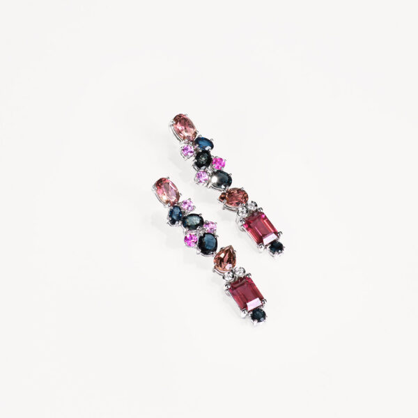 Pendientes de Mangiarotti con turmalina y zafiro rosa_Joyeria Suiza