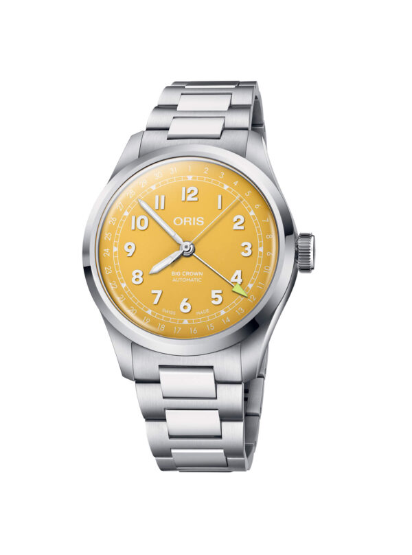 Reloj Oris Big Crown Pointer Date con esfera amarilla en Joyería Suiza Vigo