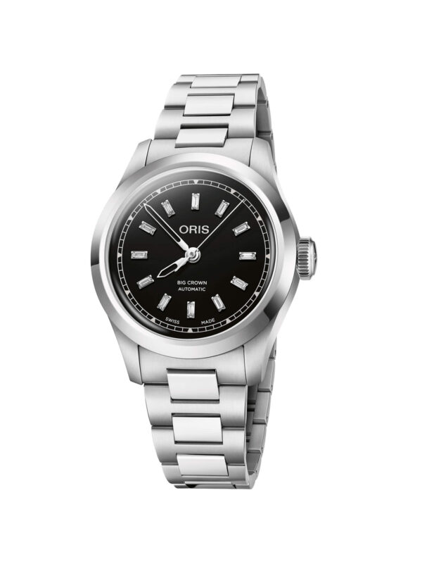 Reloj Oris Big Crown Diamonds con esfera negro brillante en Joyería Suiza Vigo