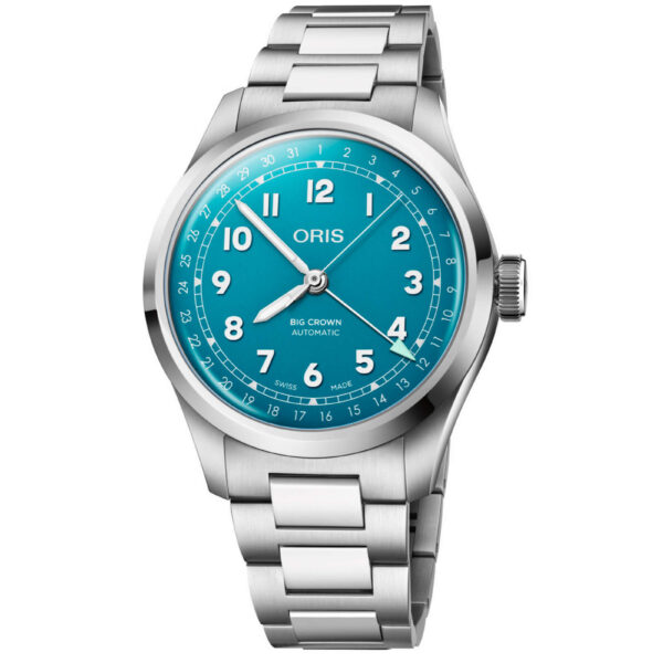 Reloj Oris Big Crown Pointer Date con esfera turquesa en Joyería Suiza Vigo