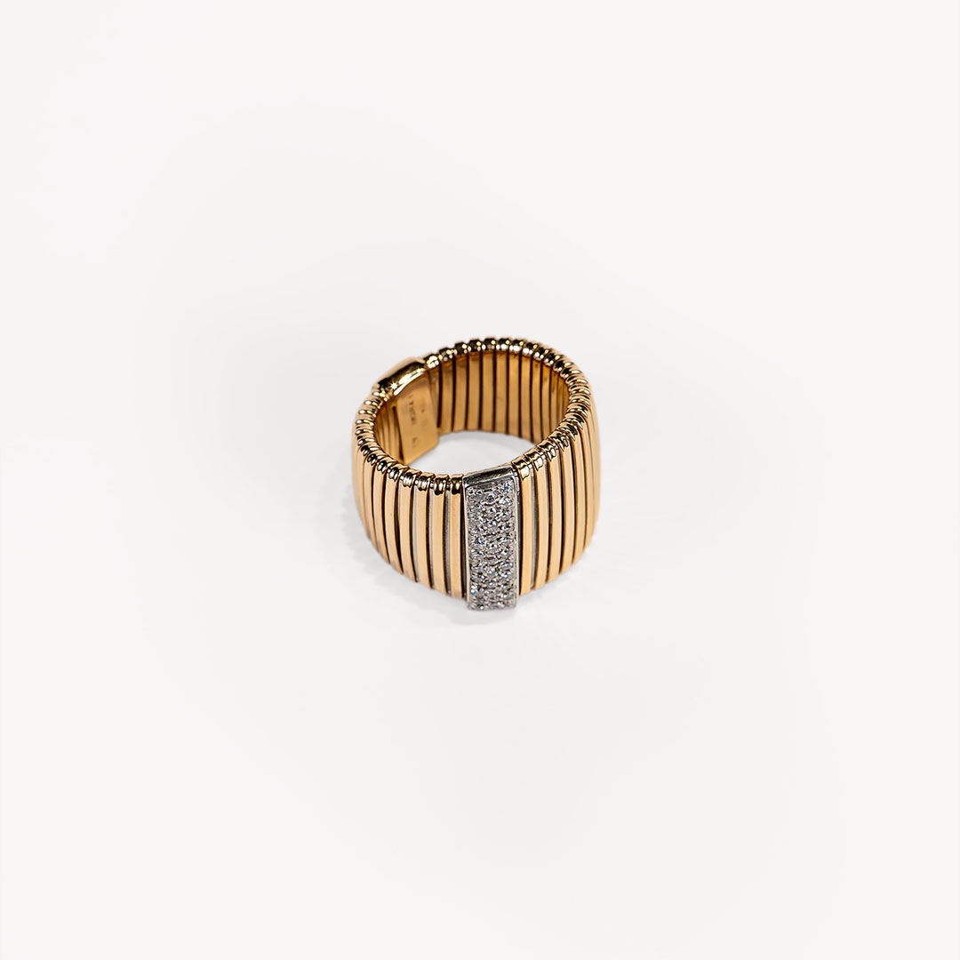 Sortija K di Kuore Tubogas de oro rosa