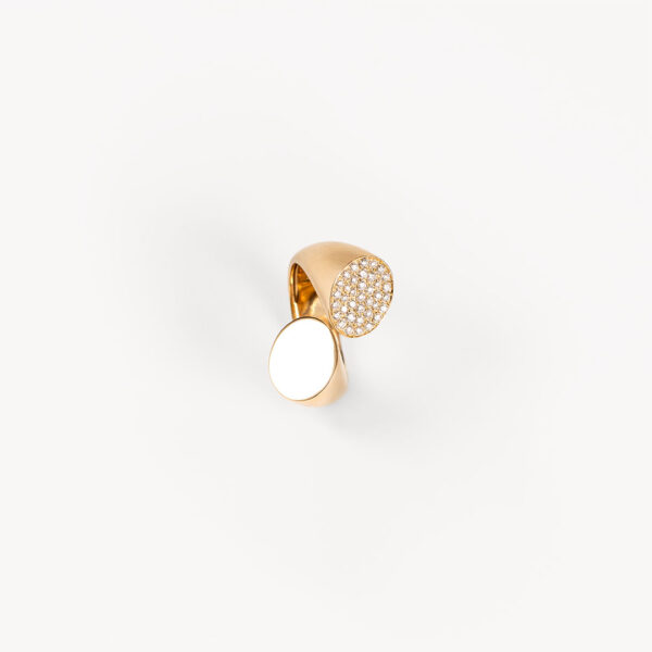 Sortija abierta de oro y brillantes